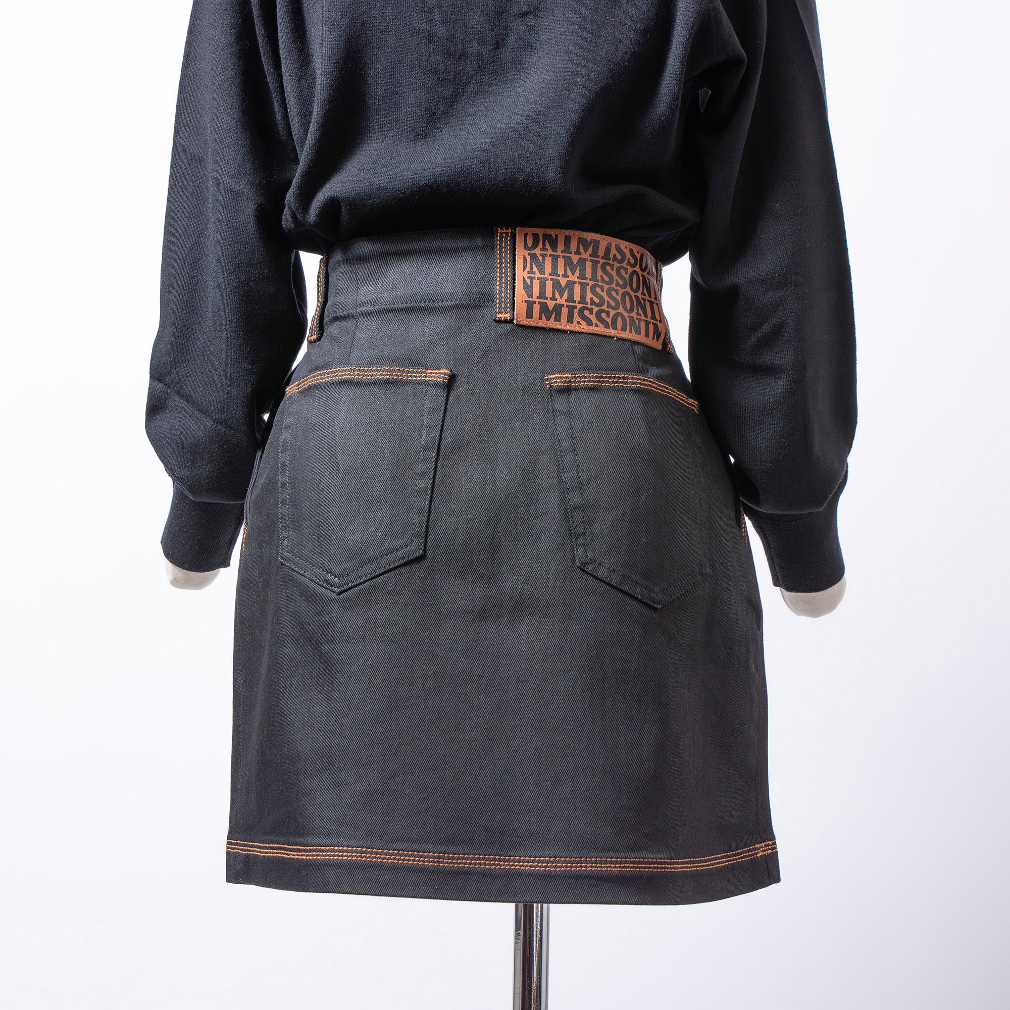 ミッソーニ MISSONI デニムスカート ブラック 38 レディース イタリア製 台形スカート ミニスカート タイトスカート ボトムス