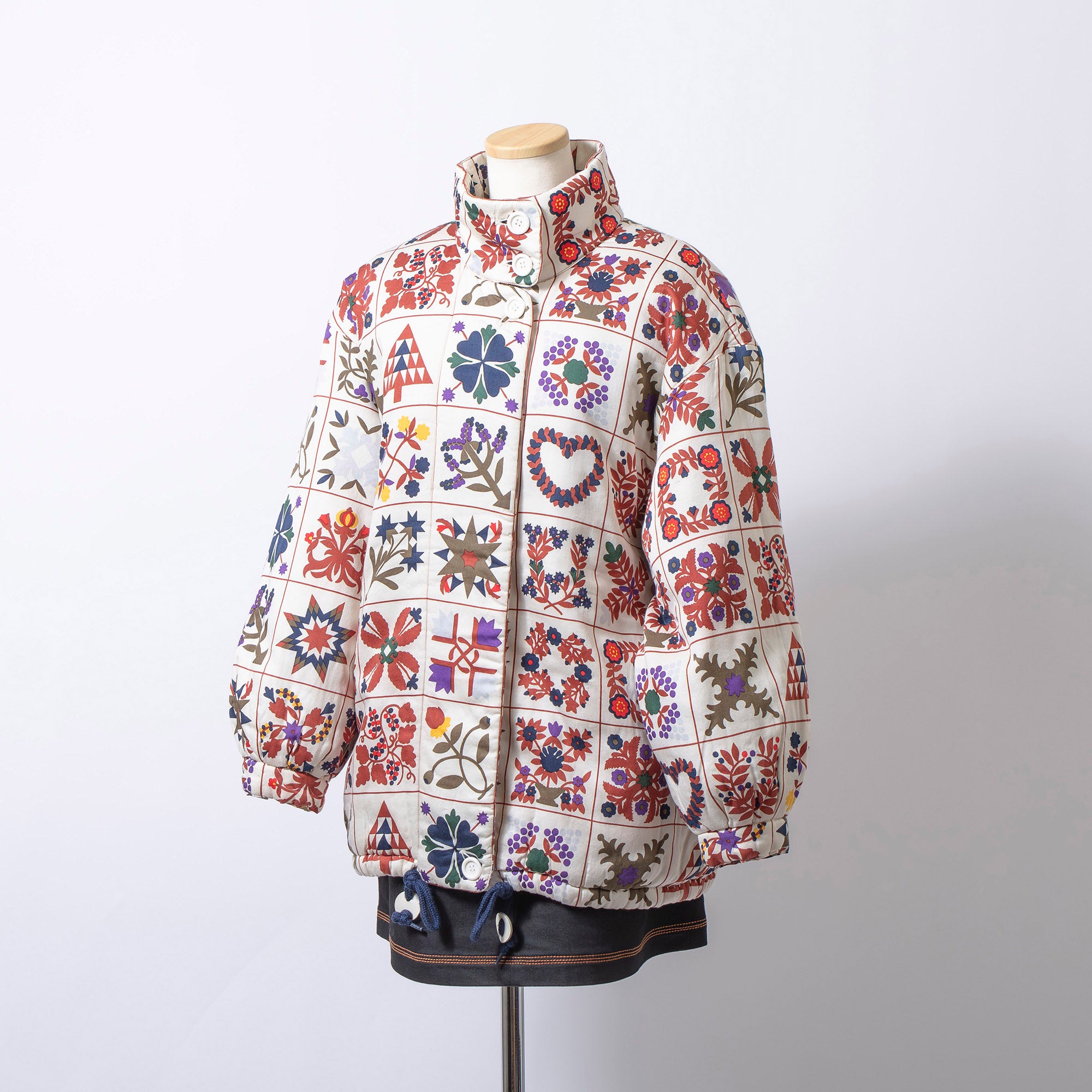 Dior Christian DIOR SPORTS padded jacket with Nordic print, size L, women's, cotton and silk, 90s, outerwear, down jacket