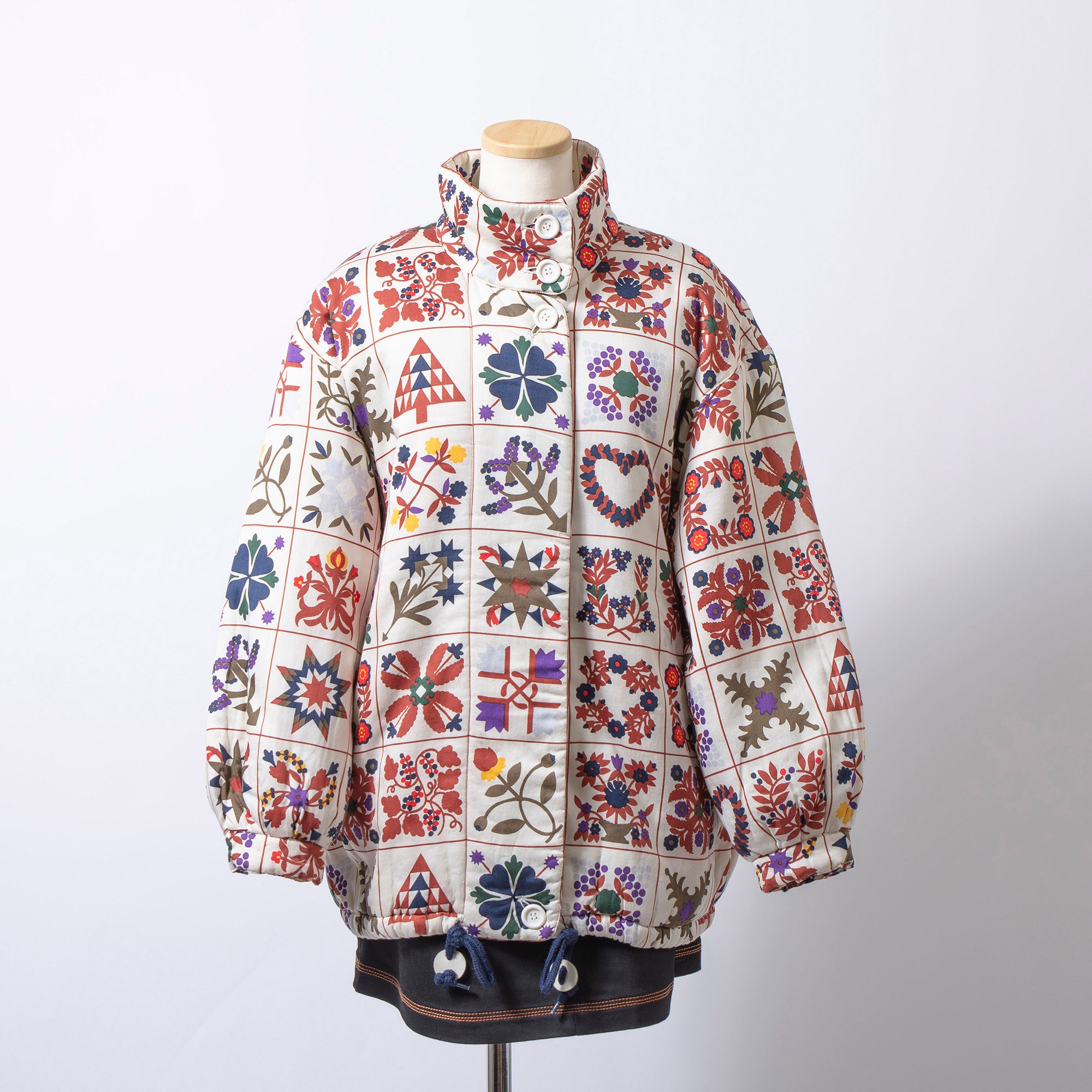 Dior Christian DIOR SPORTS padded jacket with Nordic print, size L, women's, cotton and silk, 90s, outerwear, down jacket