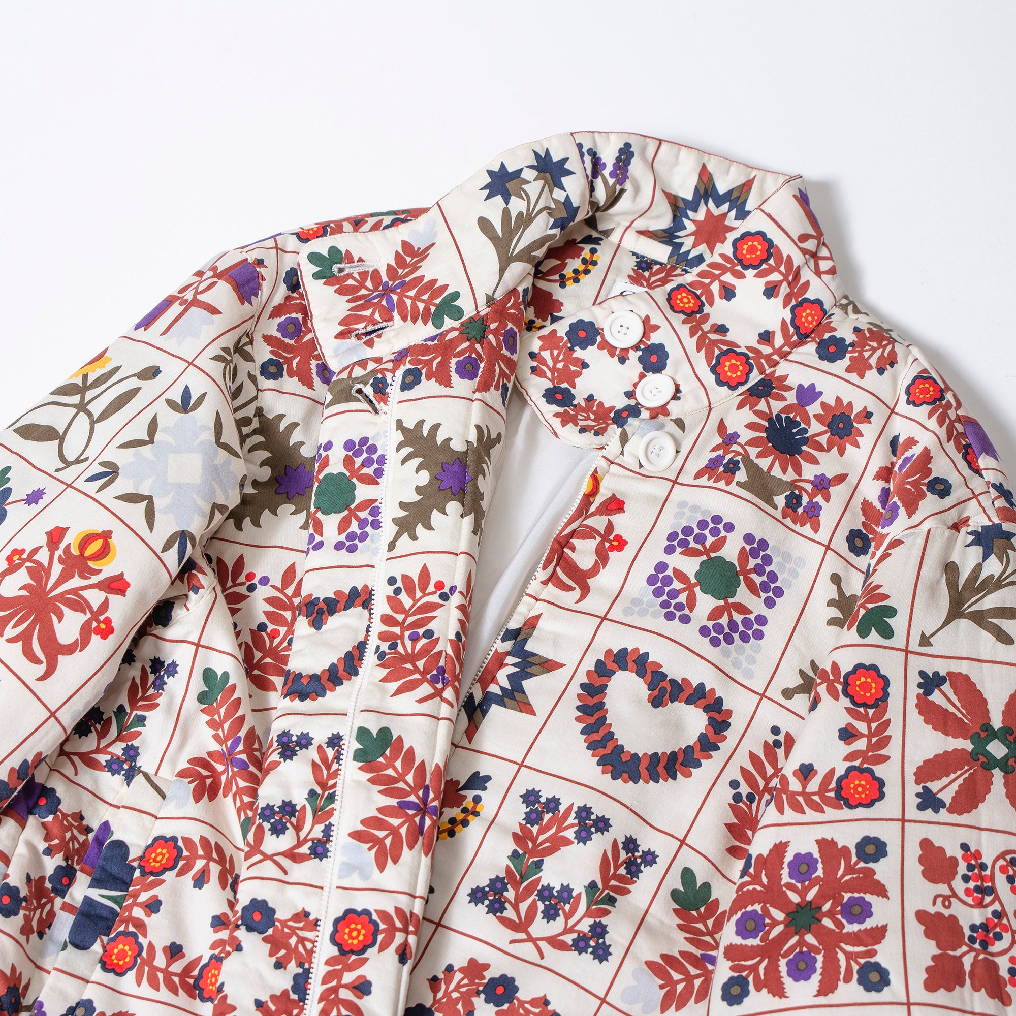 Dior Christian DIOR SPORTS padded jacket with Nordic print, size L, women's, cotton and silk, 90s, outerwear, down jacket