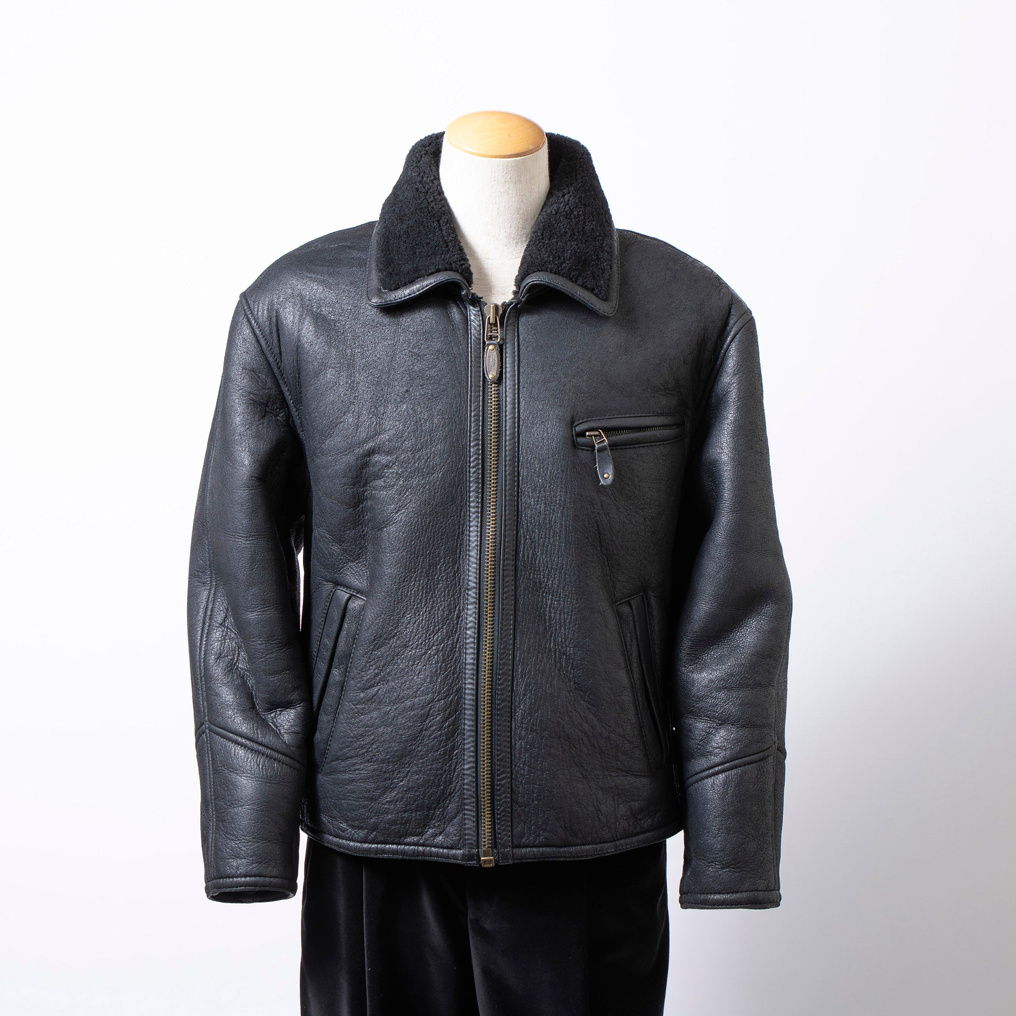 Harley-Davidson Men's Sheepskin Leather Jacket, Black, Size M, Mouton, Boa, Rider's Jacket