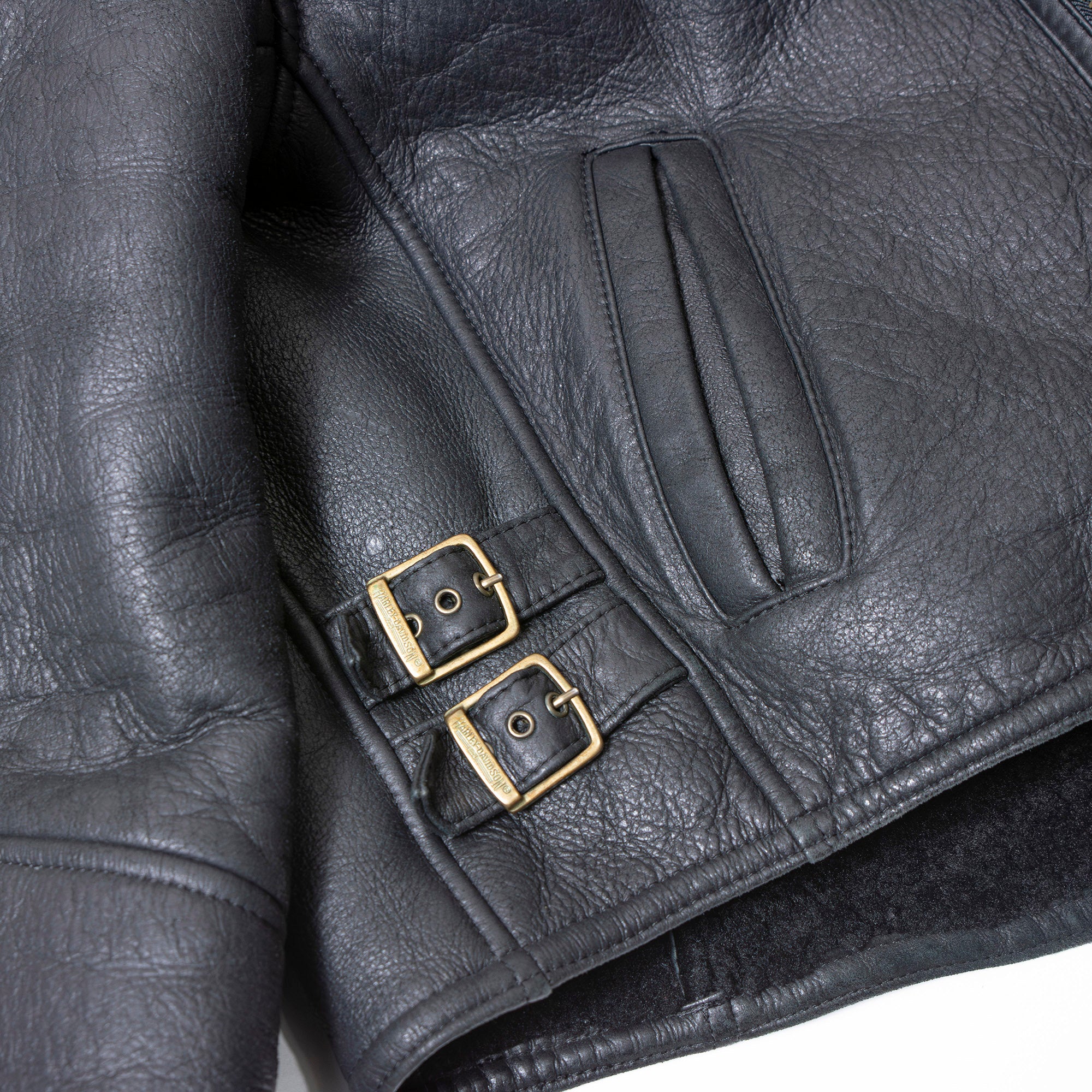 Harley-Davidson Men's Sheepskin Leather Jacket, Black, Size M, Mouton, Boa, Rider's Jacket