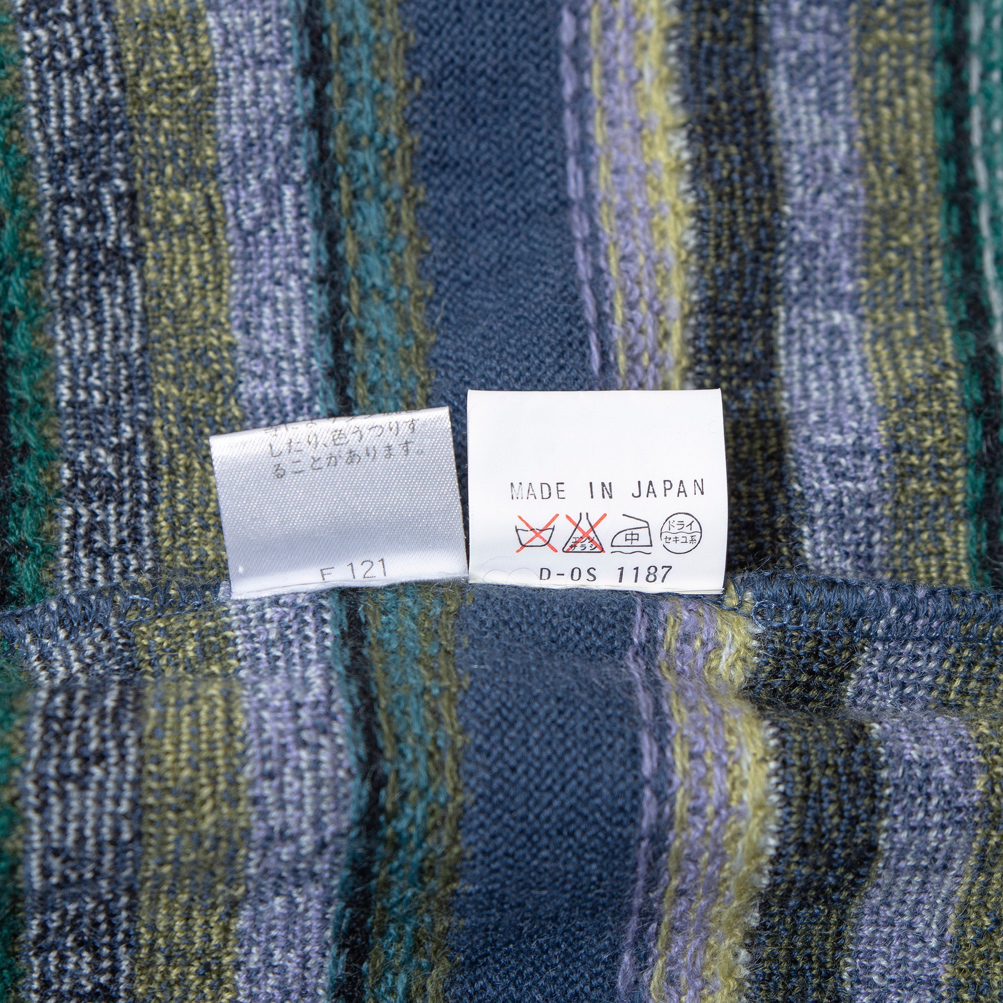 ケンゾー KENZO プルオーバーニット マルチパターン アルパカ混 モックネック 総柄 ボーダー メンズ 80s 90s オールドケンゾー セーター