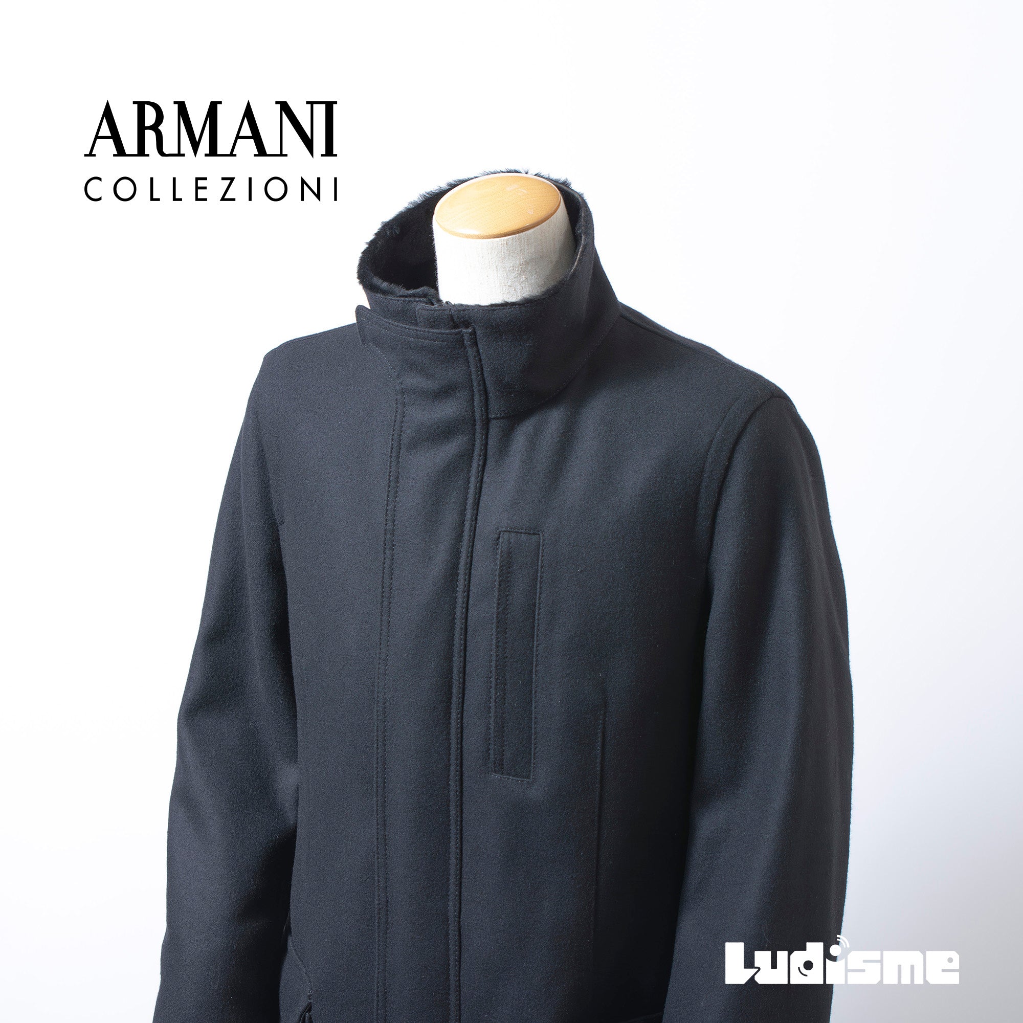 アルマーニ ARMANI COLLEZIONI ミリタリーコート ブラック 52 ハンガリー製 モーターサイクルコート ミリタリージャケット ライダース