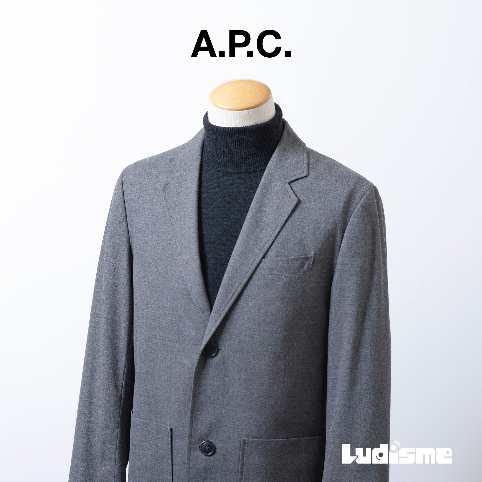 アーペーセー A.P.C テーラードジャケット グレー S メンズ パッチポケット アウター カジュアルジャケット ミニマル