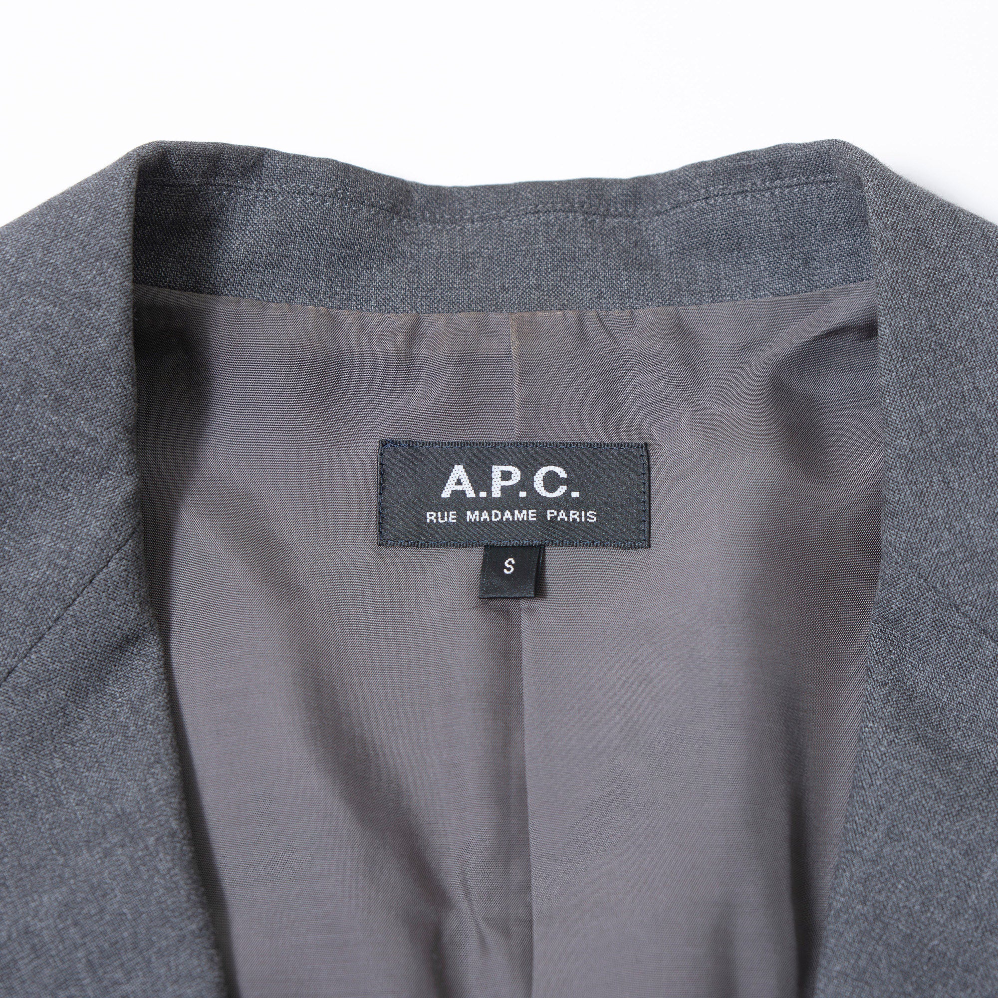 アーペーセー A.P.C テーラードジャケット グレー S メンズ パッチポケット アウター カジュアルジャケット ミニマル