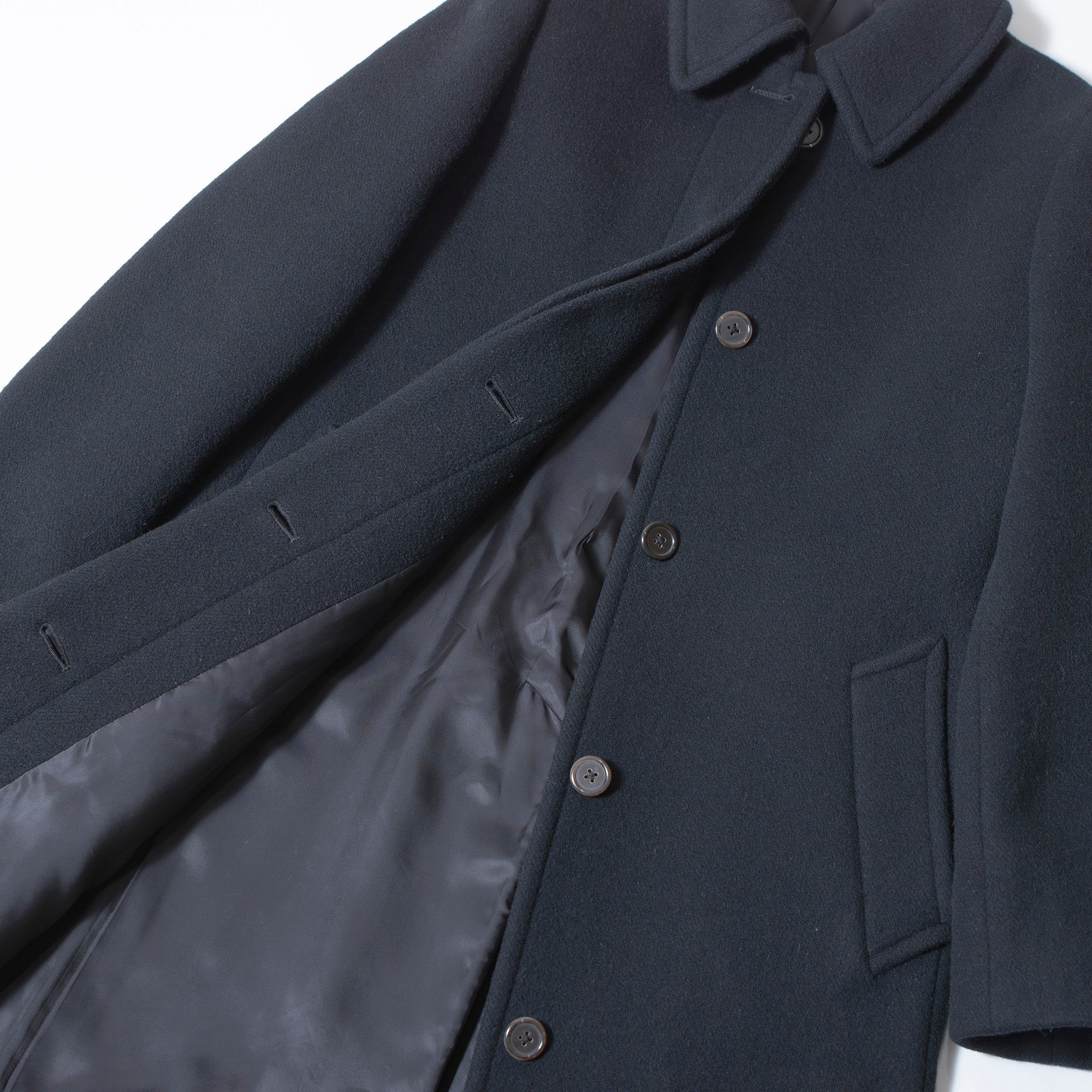 マーガレットハウエル MARGARET HOWELL ステンカラーコート ブラック 2 レディース カシミヤ混 比翼仕立て ロングコート ウールコート