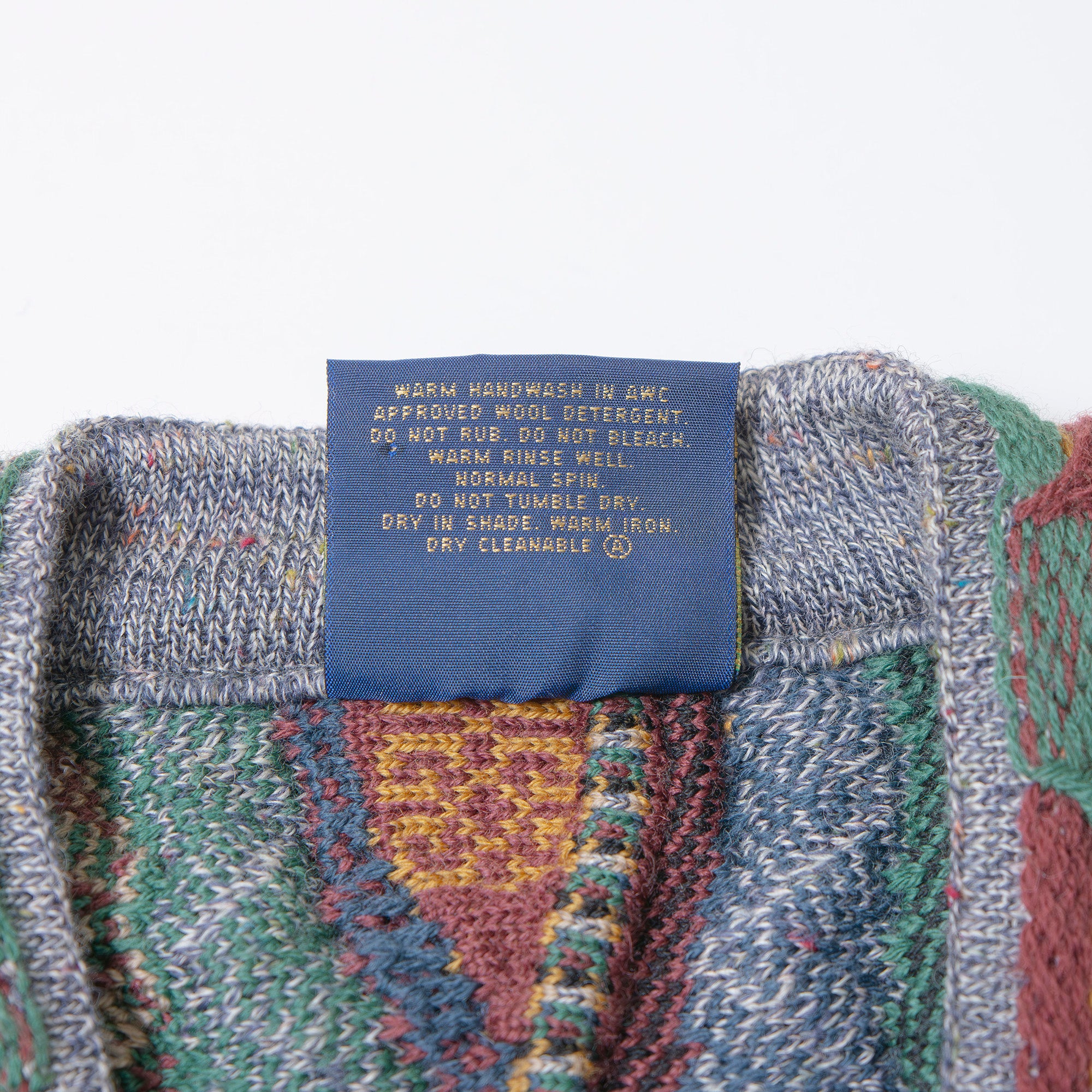 オーストラリア LIMNOS ヴィンテージ 3Dニット カーディガン マルチカラー 総柄 デザインニット メンズ レディース ユニセックス トップス