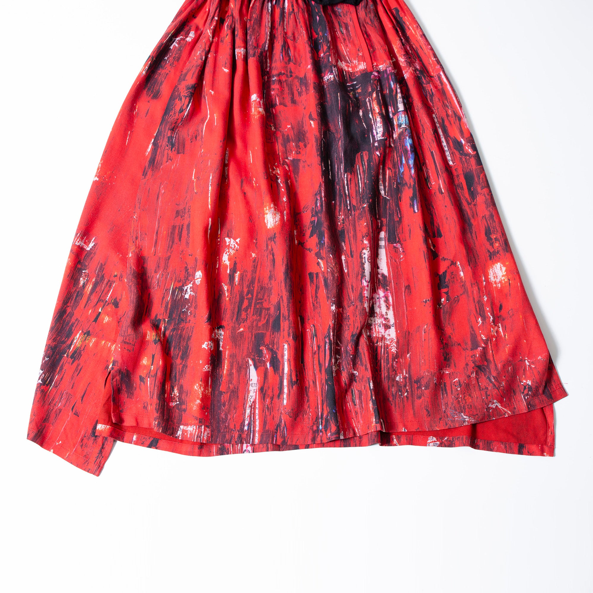 Y's Yohji Yamamoto Docking Dress Knit Switching Black Red All Over Print Long Dress 2023AW Women's Made in Japan