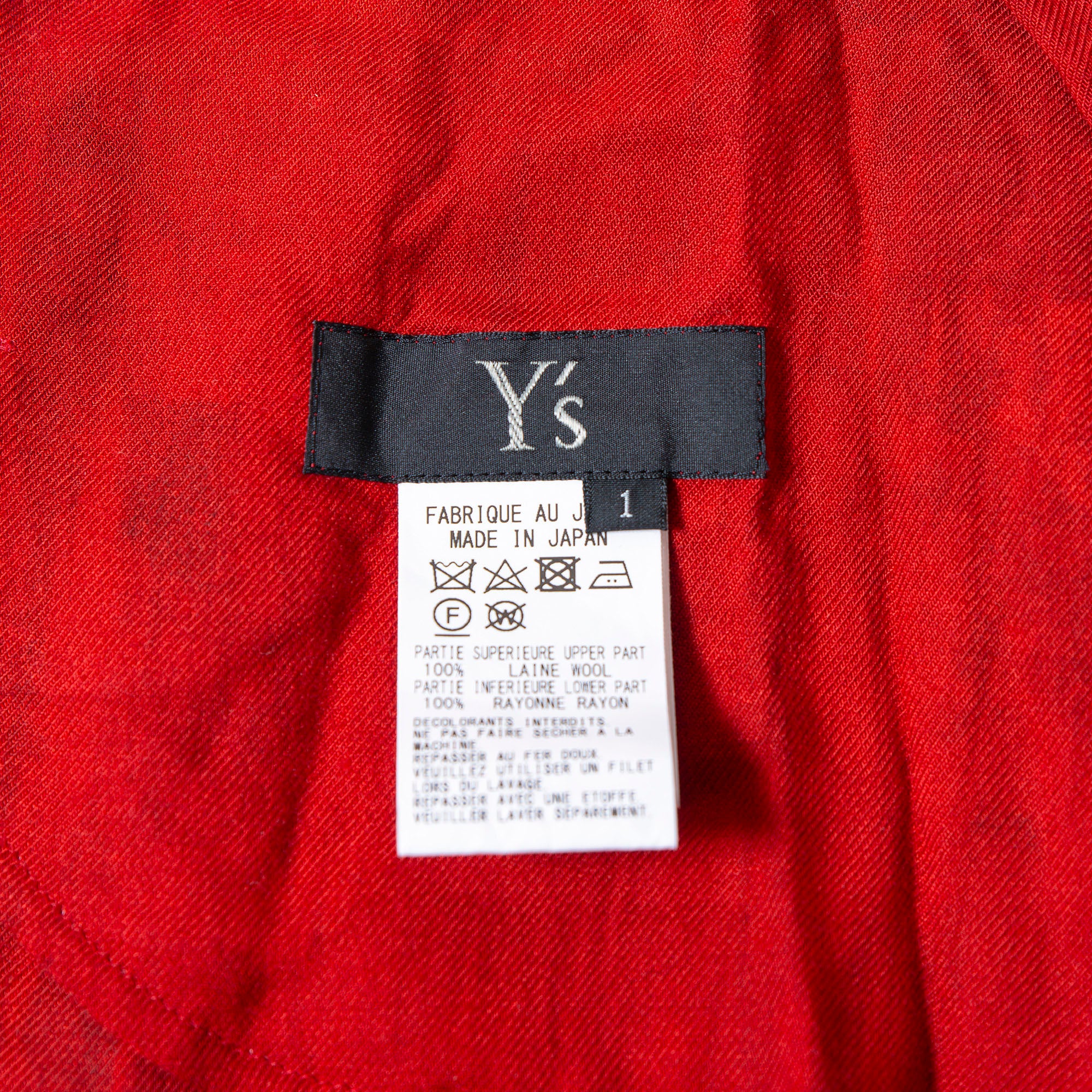 Y's Yohji Yamamoto Docking Dress Knit Switching Black Red All Over Print Long Dress 2023AW Women's Made in Japan