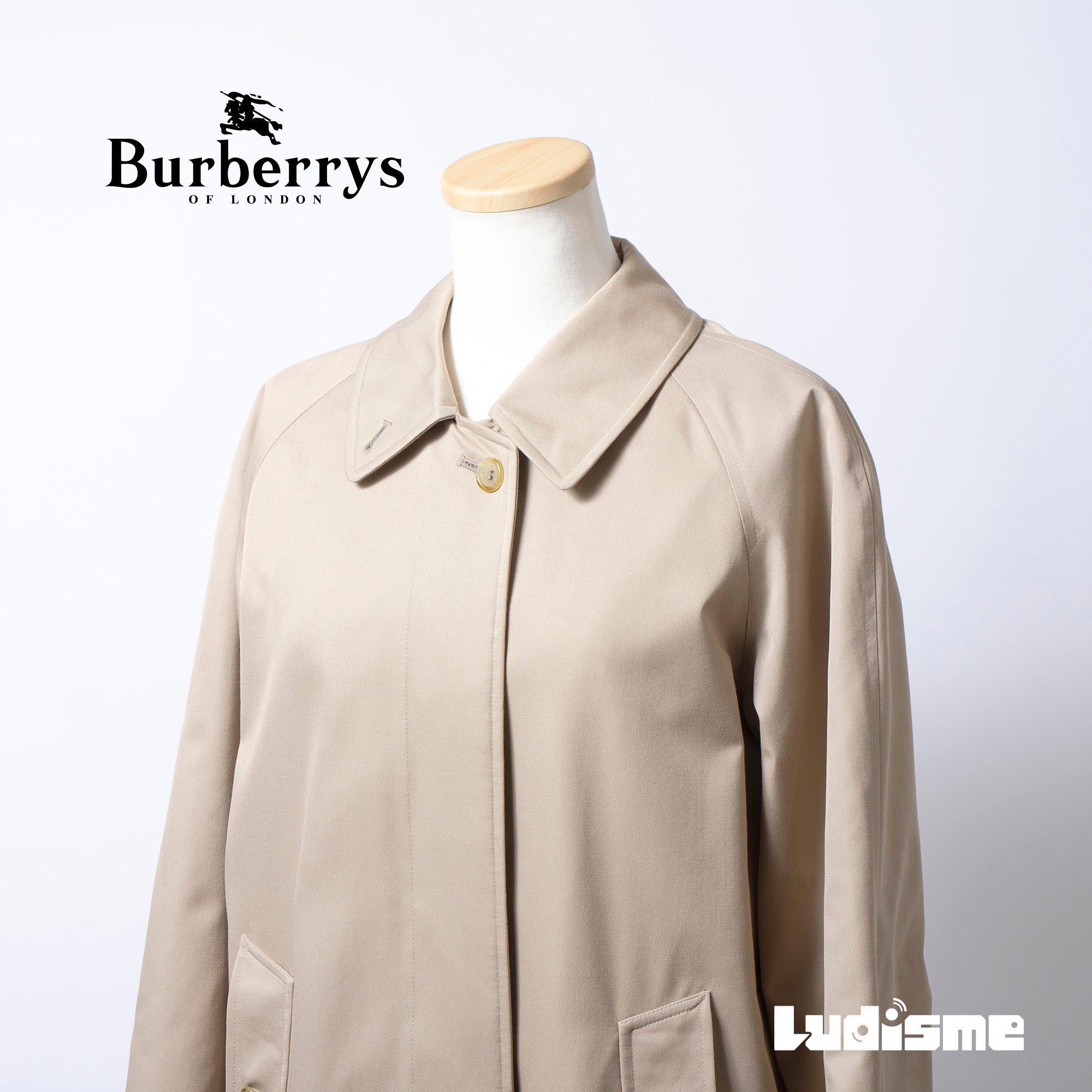 80s 英国製 バーバリー Burberrys ステンカラーコート  ベージュ ノバチェック レディース トレンチコート バルマカーンコート