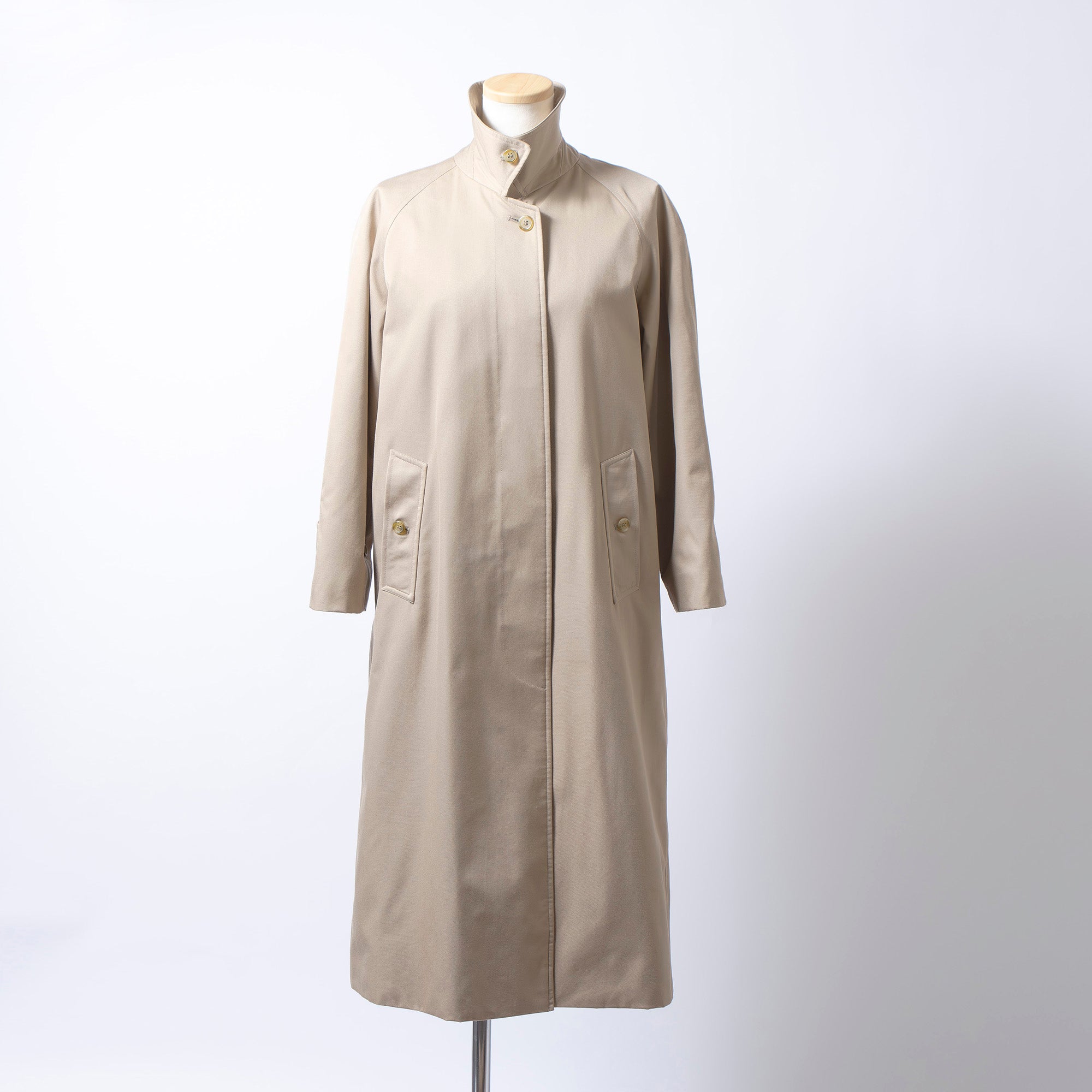 80s 英国製 バーバリー Burberrys ステンカラーコート  ベージュ ノバチェック レディース トレンチコート バルマカーンコート