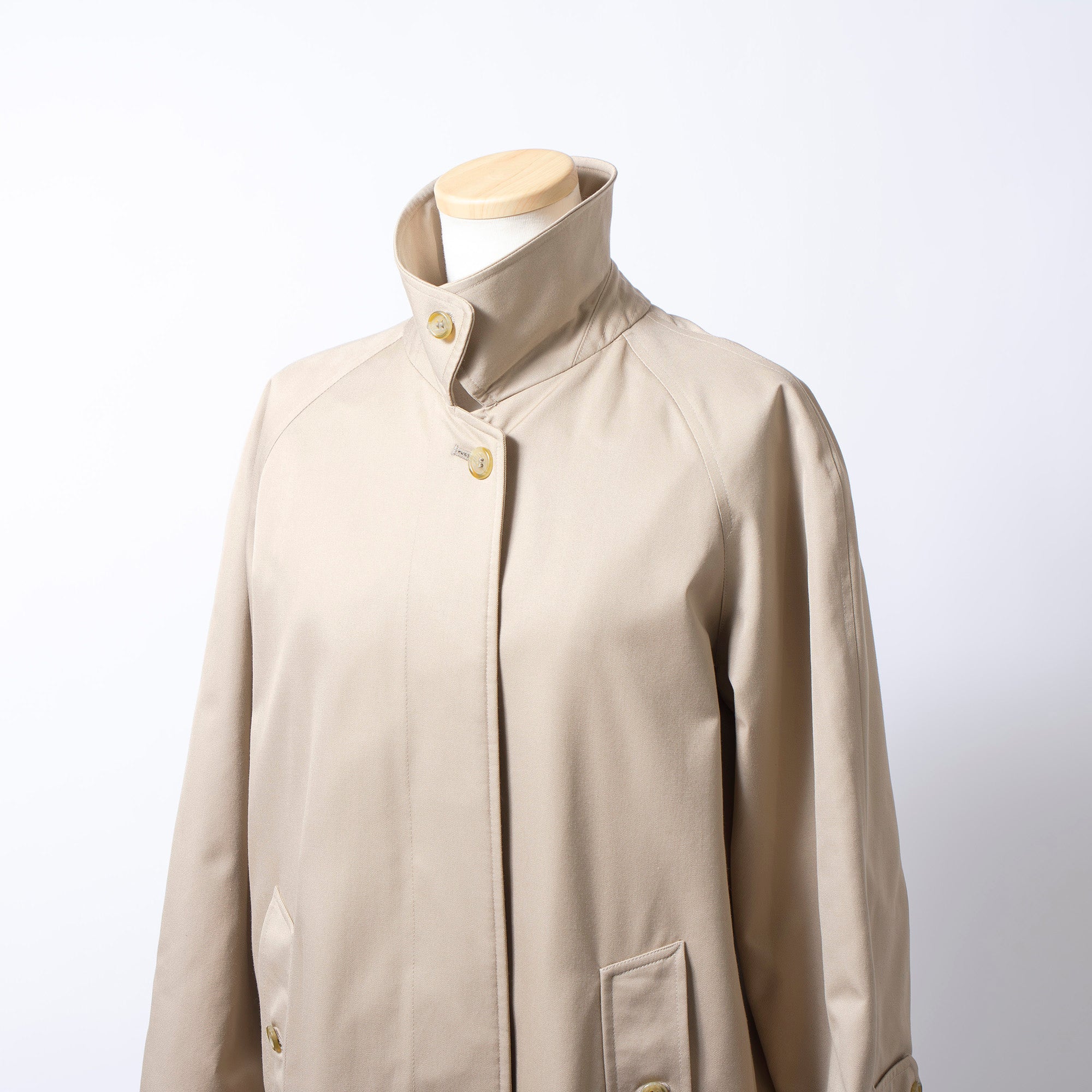 80s 英国製 バーバリー Burberrys ステンカラーコート  ベージュ ノバチェック レディース トレンチコート バルマカーンコート