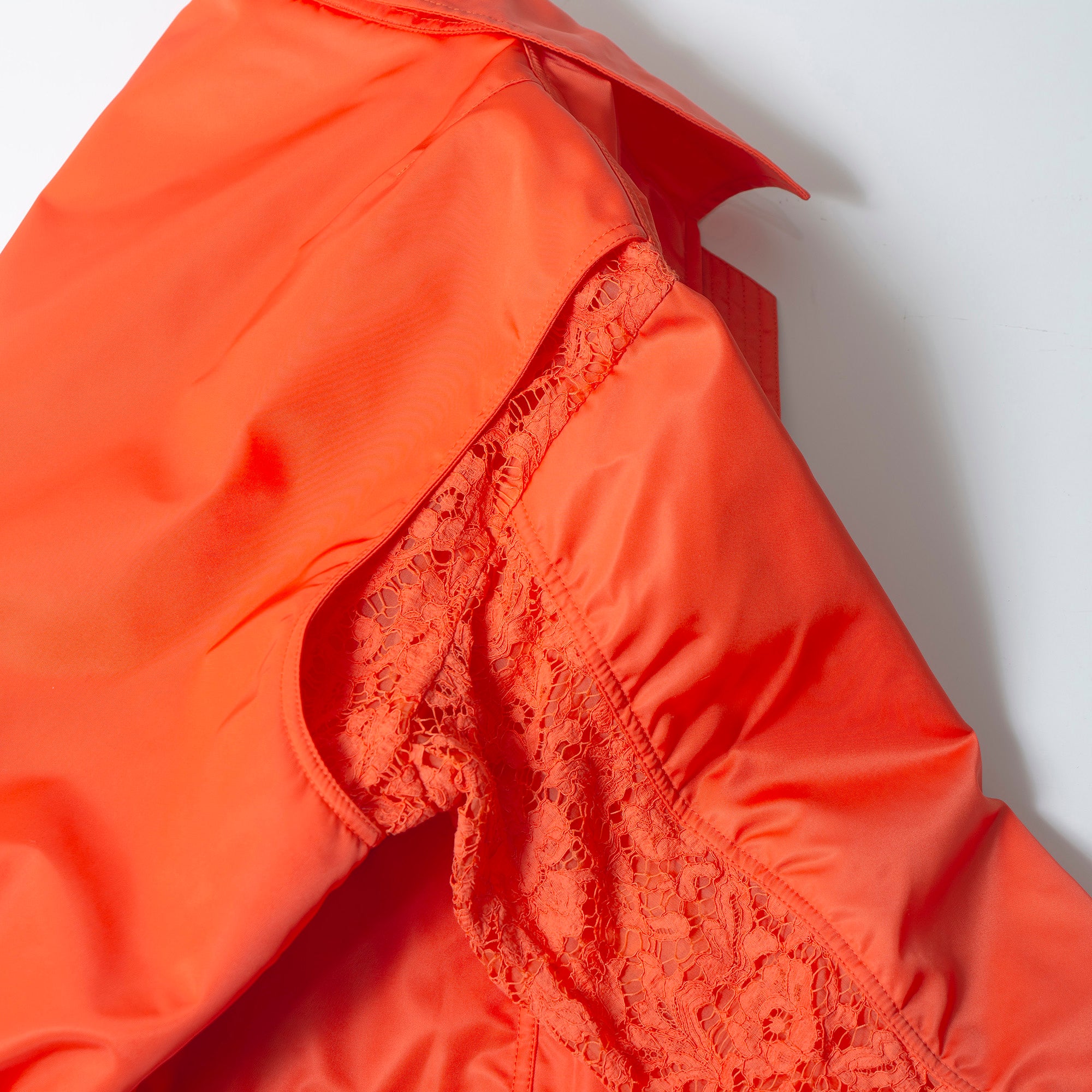 ヴァレンティノ VALENTINO レース切り替え ボンバージャケット オレンジ レディース 44 ◆タグ付き未使用品◆ フライトジャケット MA-1