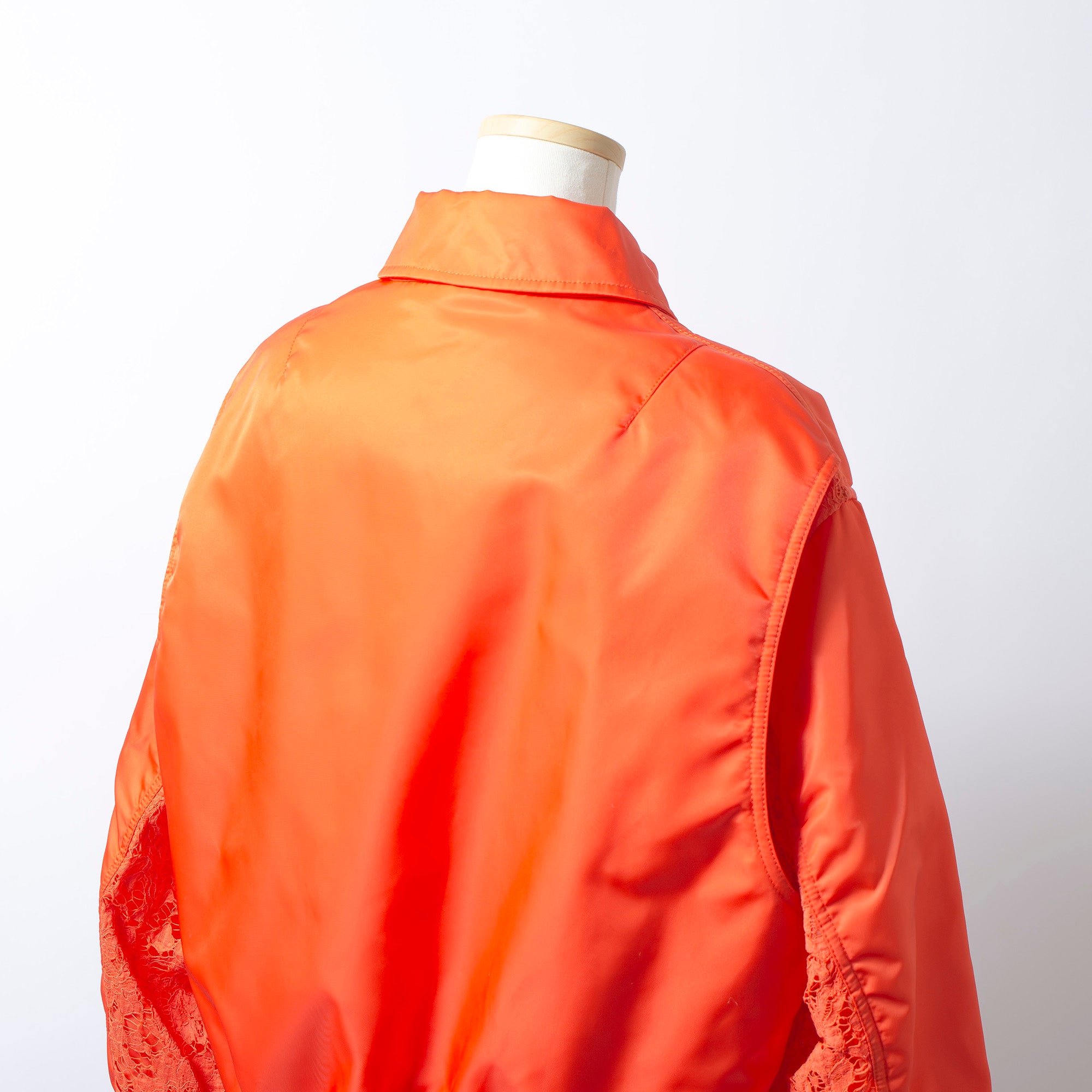 ヴァレンティノ VALENTINO レース切り替え ボンバージャケット オレンジ レディース 44 ◆タグ付き未使用品◆ フライトジャケット MA-1
