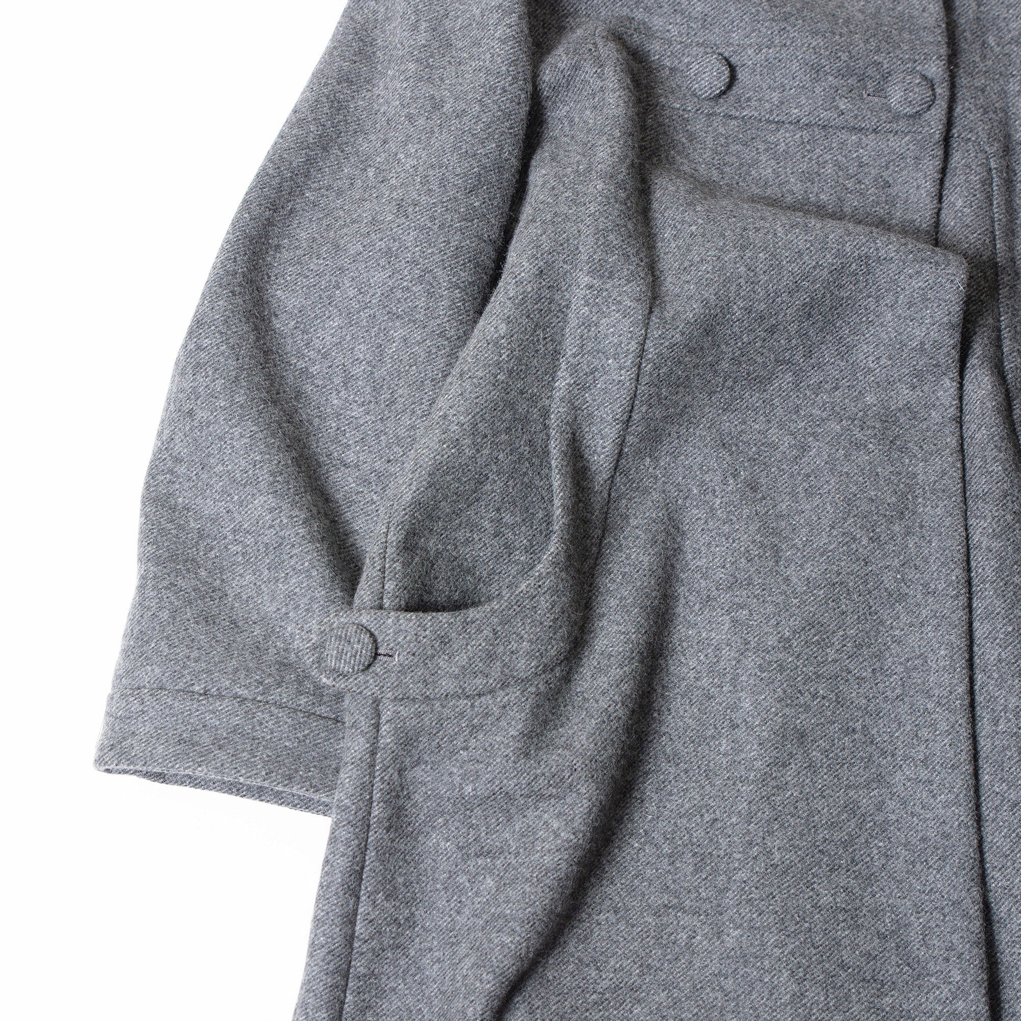 マルニ MARNI ノーカラー ロングコート グレー レディース 42 ウール イタリア製 ミニマル ロング丈 アウター ウールコート