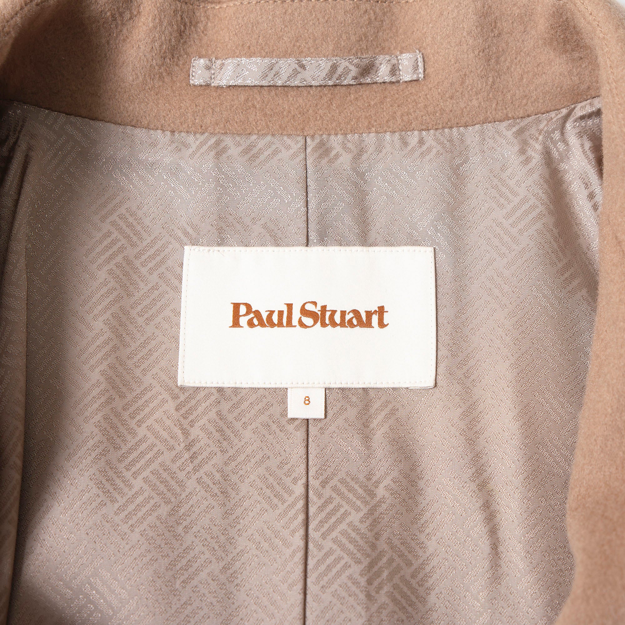 ポールスチュアート Paul Stuart バルマカーンコート カシミヤ100％ ベージュ キャメル レディース 8 ロング チェスター ステンカラー