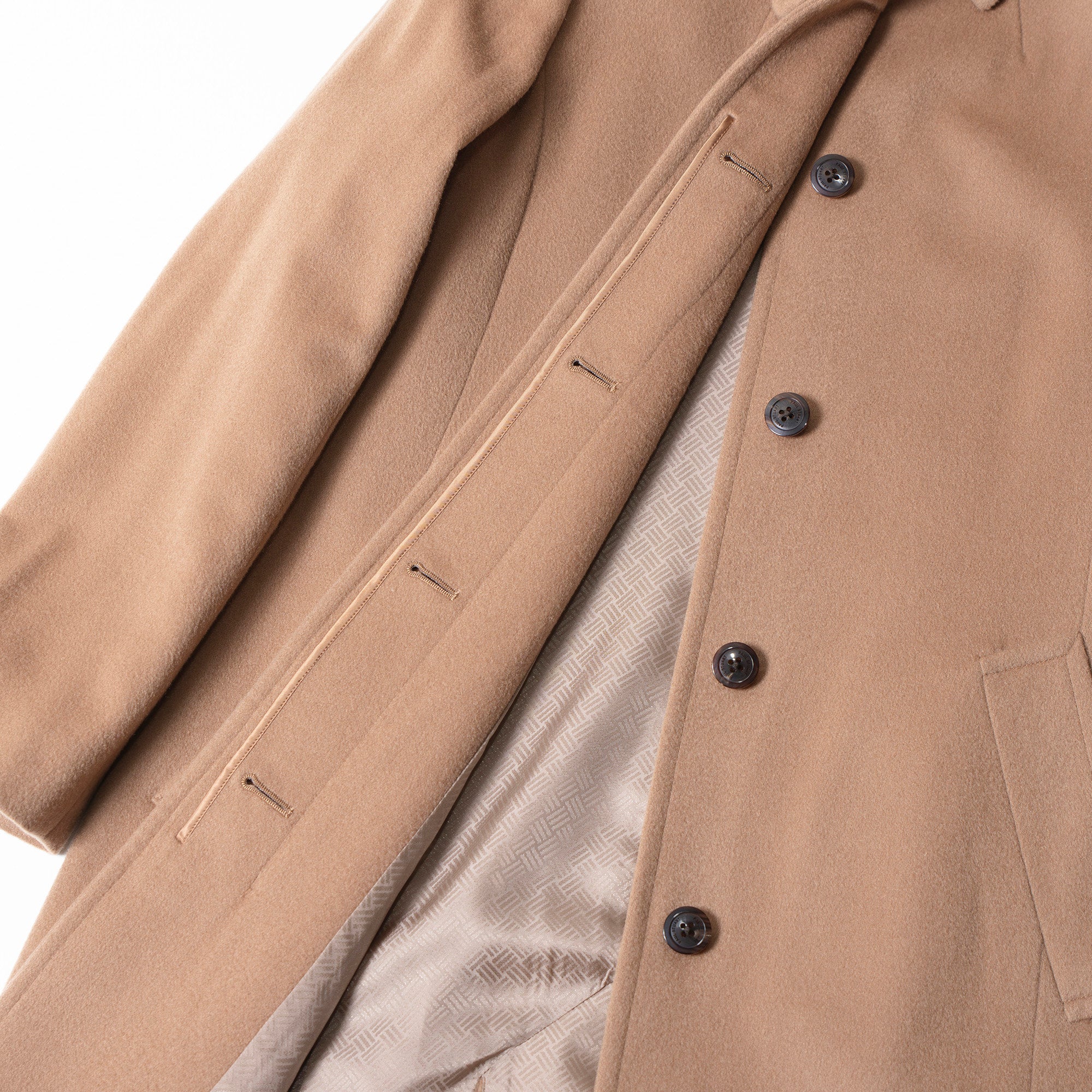 ポールスチュアート Paul Stuart バルマカーンコート カシミヤ100％ ベージュ キャメル レディース 8 ロング チェスター ステンカラー