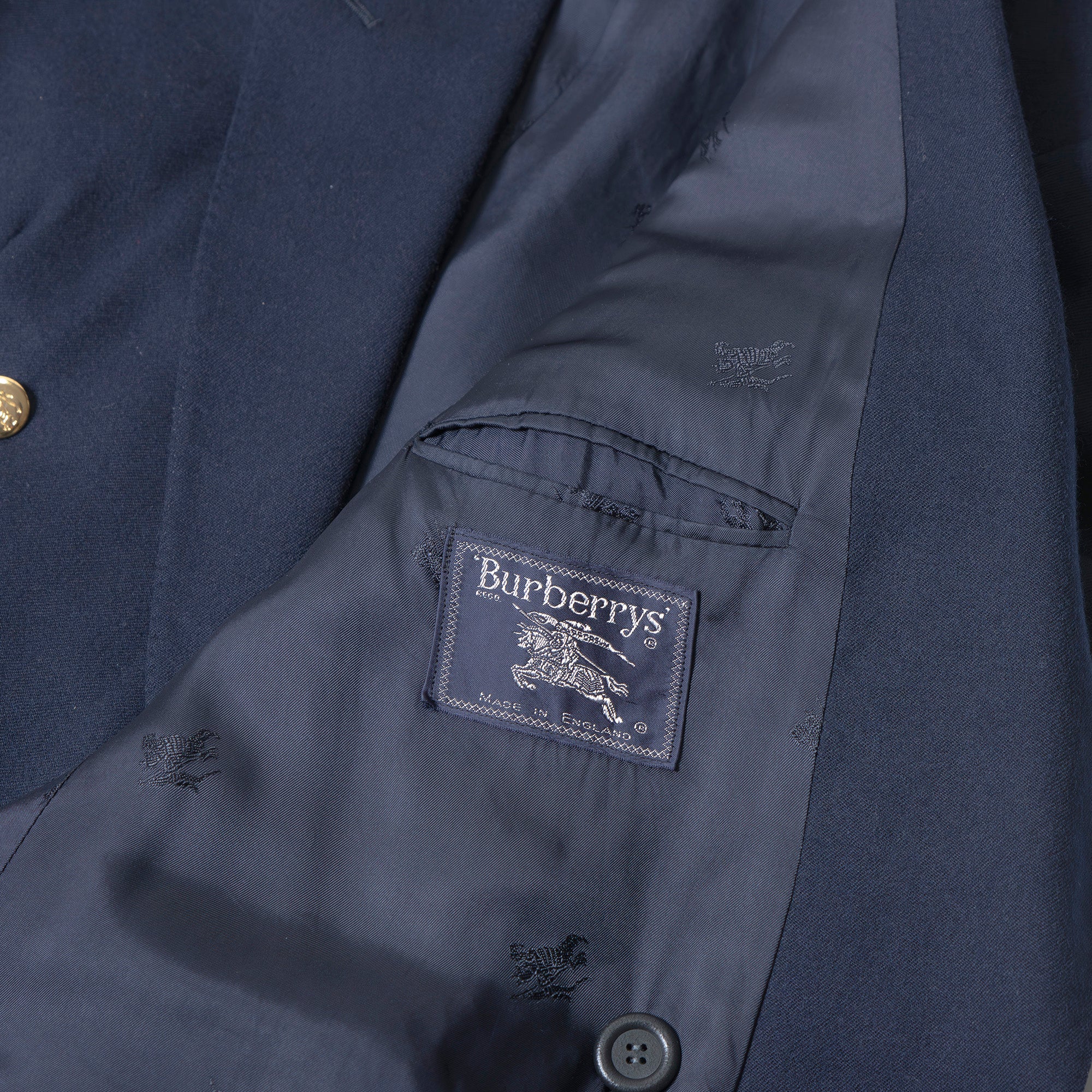 バーバリー Burberrys 90s 英国製 テーラードジャケット ダブルブレスト ネイビー 6釦 メンズ アウター 紺ブレ ブレザー ヴィンテージ