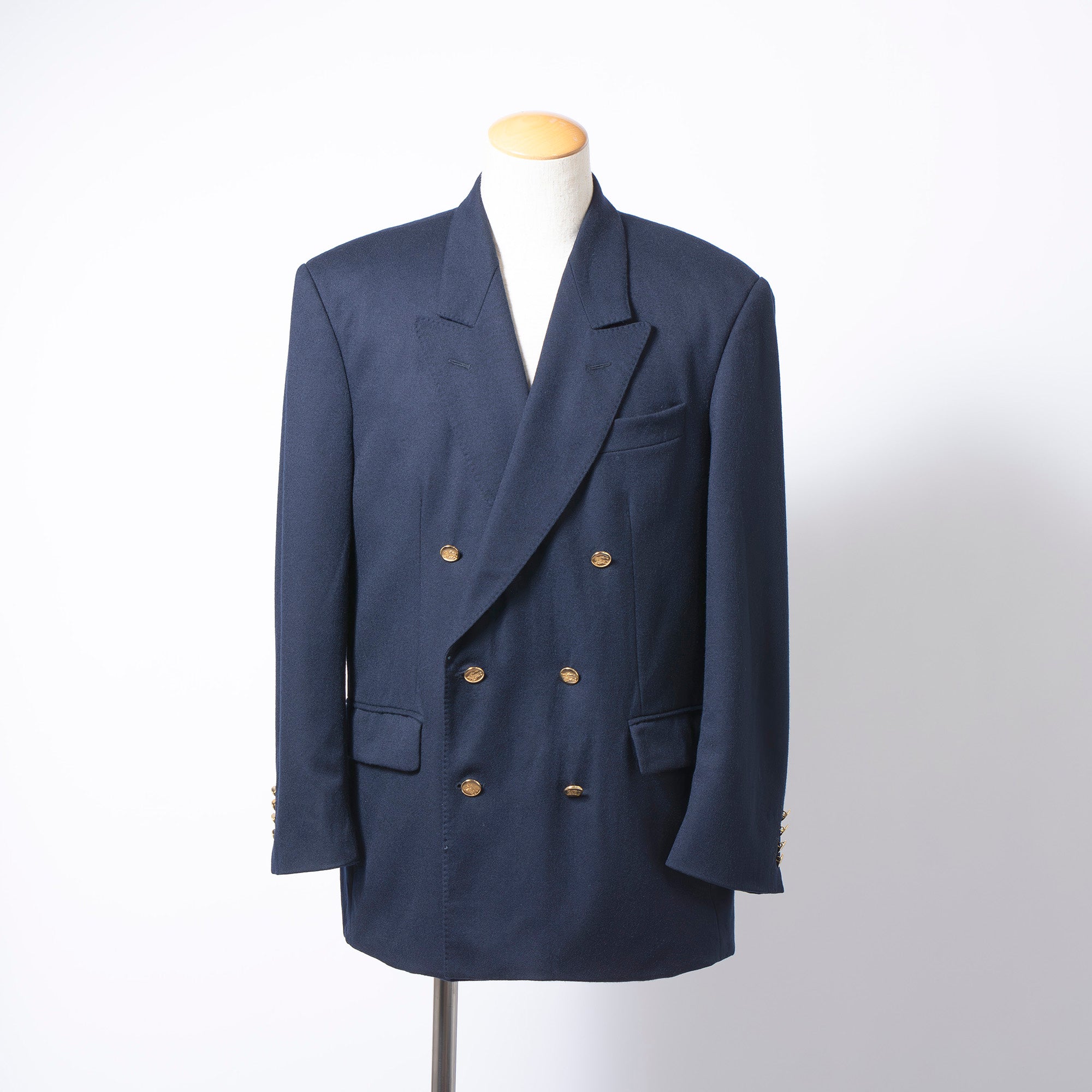 バーバリー Burberrys 90s 英国製 テーラードジャケット ダブルブレスト ネイビー 6釦 メンズ アウター 紺ブレ ブレザー ヴィンテージ