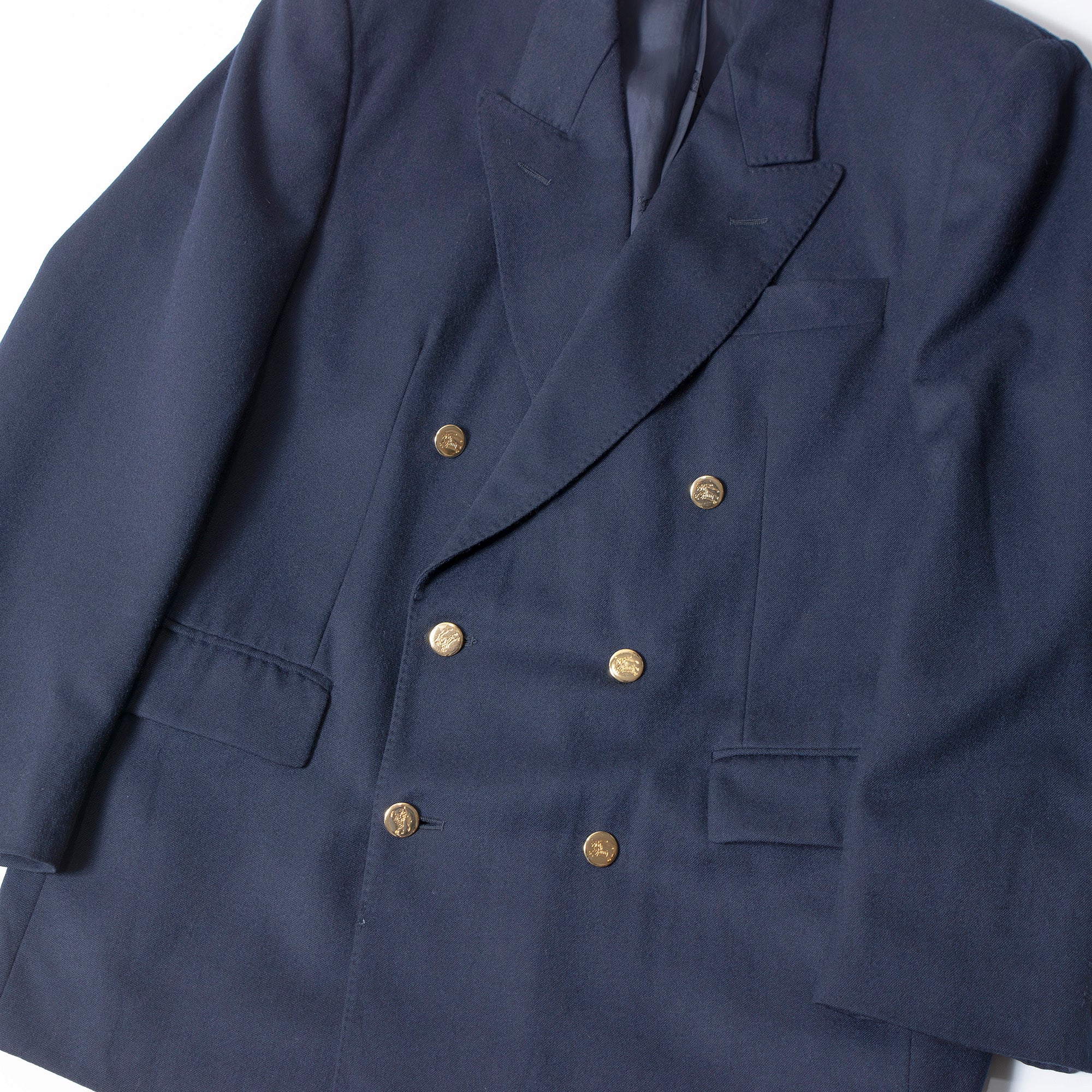 バーバリー Burberrys 90s 英国製 テーラードジャケット ダブルブレスト ネイビー 6釦 メンズ アウター 紺ブレ ブレザー ヴィンテージ