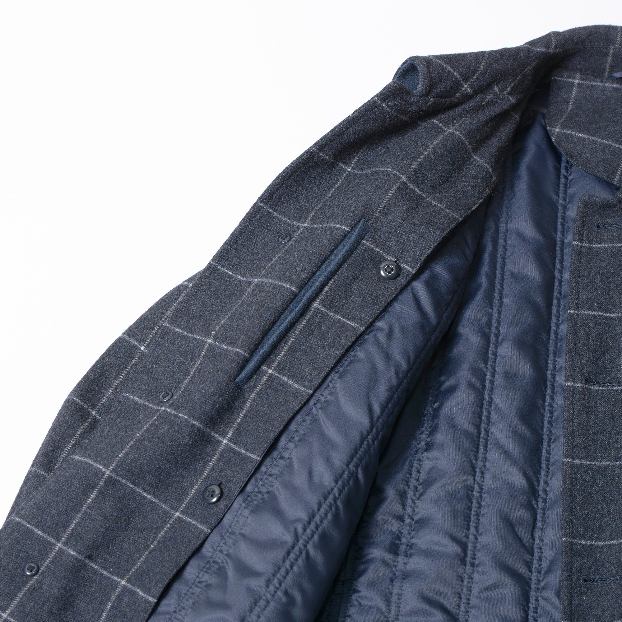 ユナイテッドアローズ ロロピアーナ Loro Piana STORM SYSTEM チェスターコート グラフチェック ライナー付 グレー メンズ L ロングコート