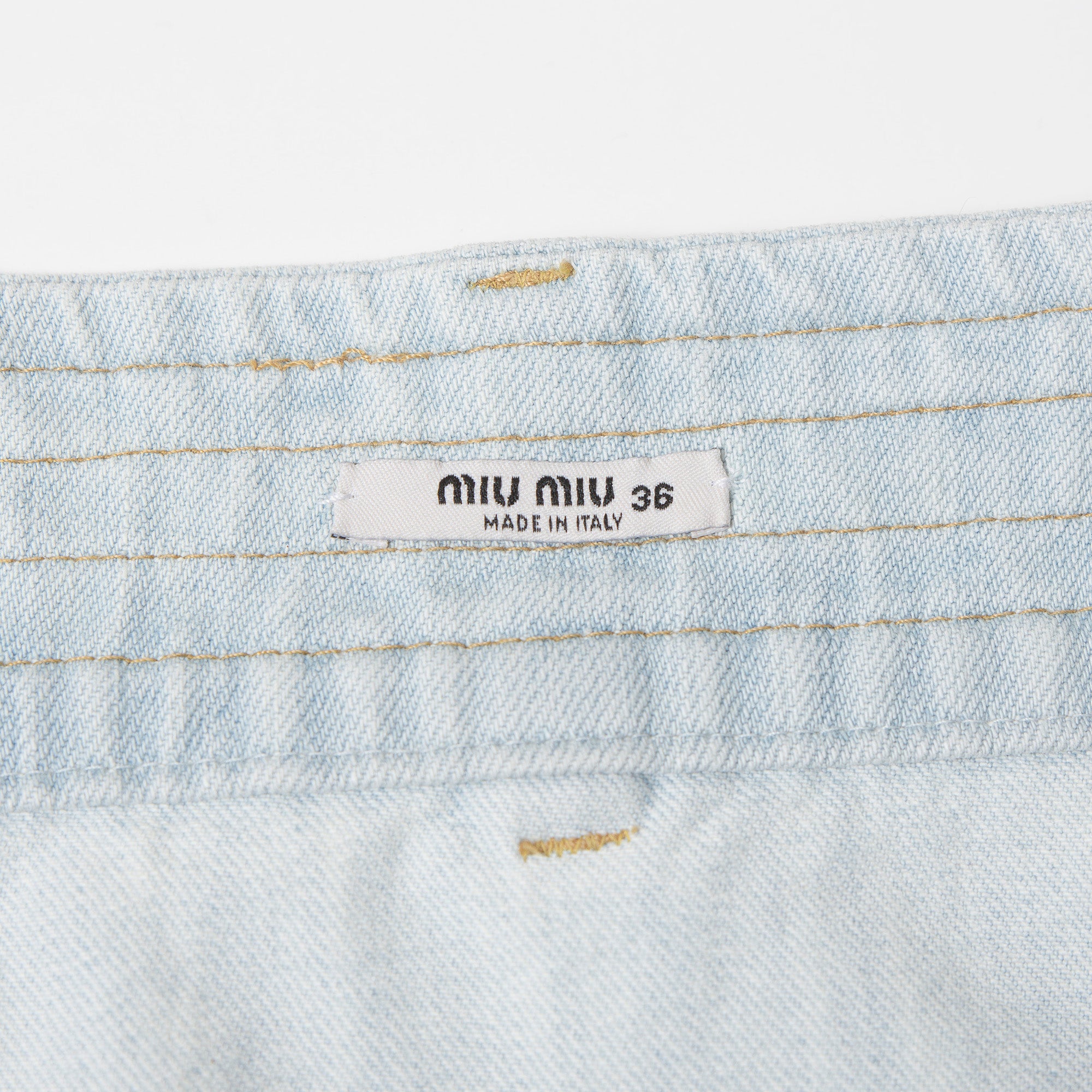ミュウミュウ MIU MIU デニムスカート ミディ丈 フロントボタン レディース 36 イタリア製 ボトムス ミディスカート ハイウエスト Aライン