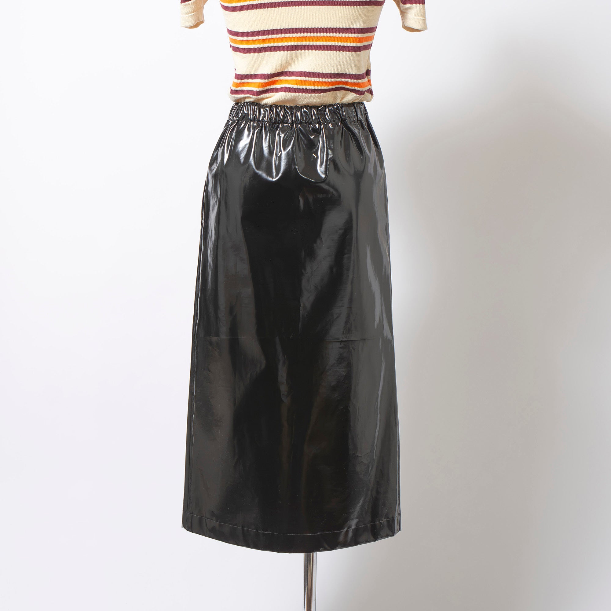 メゾンマルジェラ Maison Margiela エナメルスカート ミディ丈 フロントスリット レディース 38 イタリア製 ミディスカート レザー調