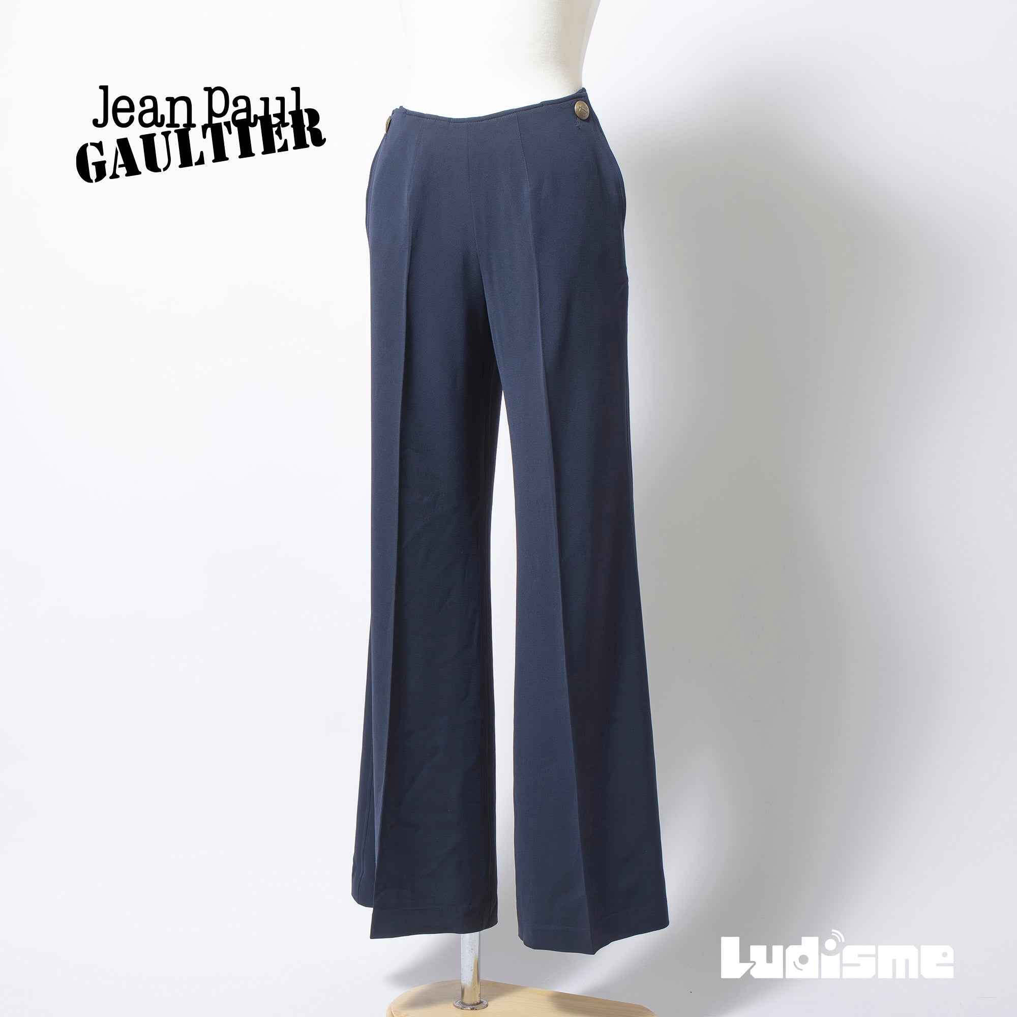 ジャンポールゴルチエ Jean Paul Gaultier CLASSIQUE セーラーパンツ ネイビー レディース 40 フレアパンツ  スラックス センタープレス