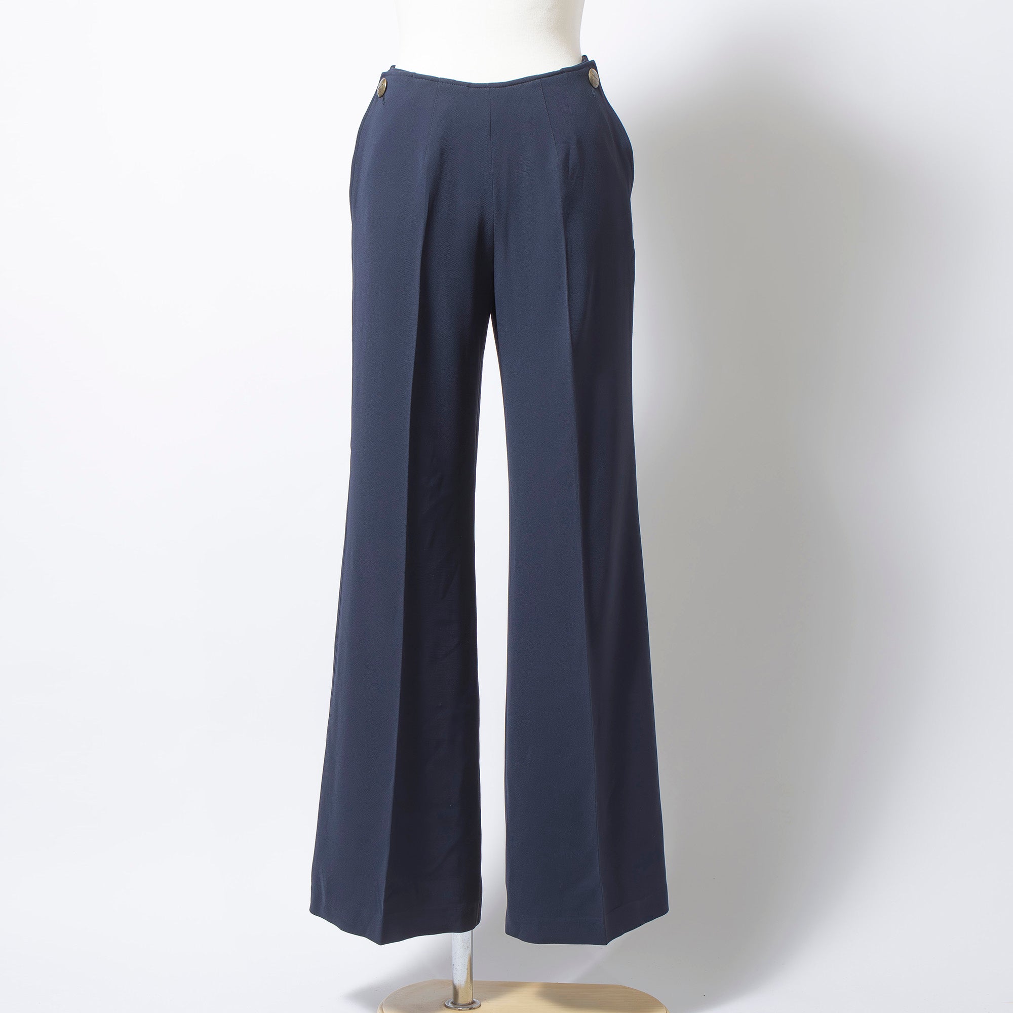 ジャンポールゴルチエ Jean Paul Gaultier CLASSIQUE セーラーパンツ ネイビー レディース 40 フレアパンツ  スラックス センタープレス