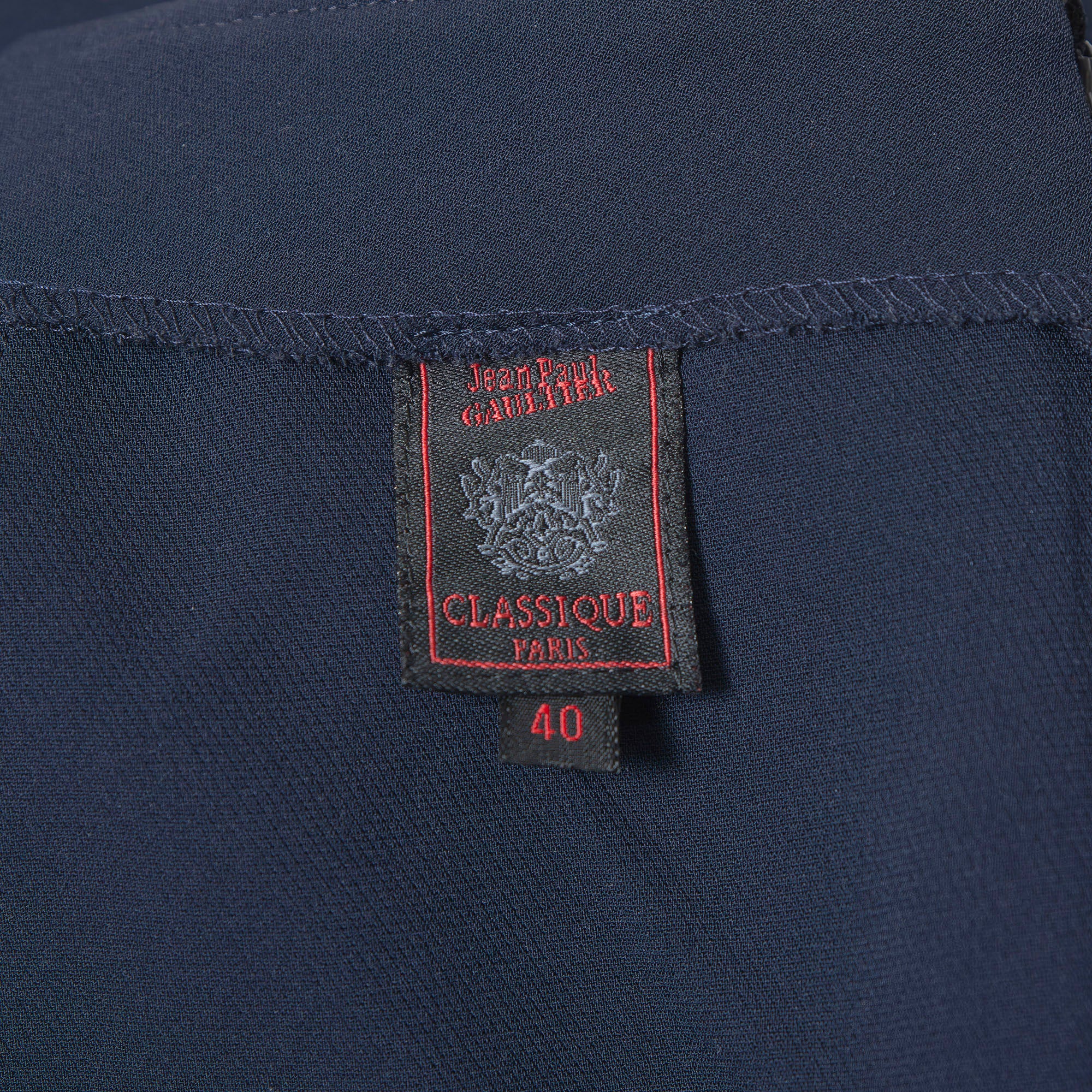 ジャンポールゴルチエ Jean Paul Gaultier CLASSIQUE セーラーパンツ ネイビー レディース 40 フレアパンツ  スラックス センタープレス