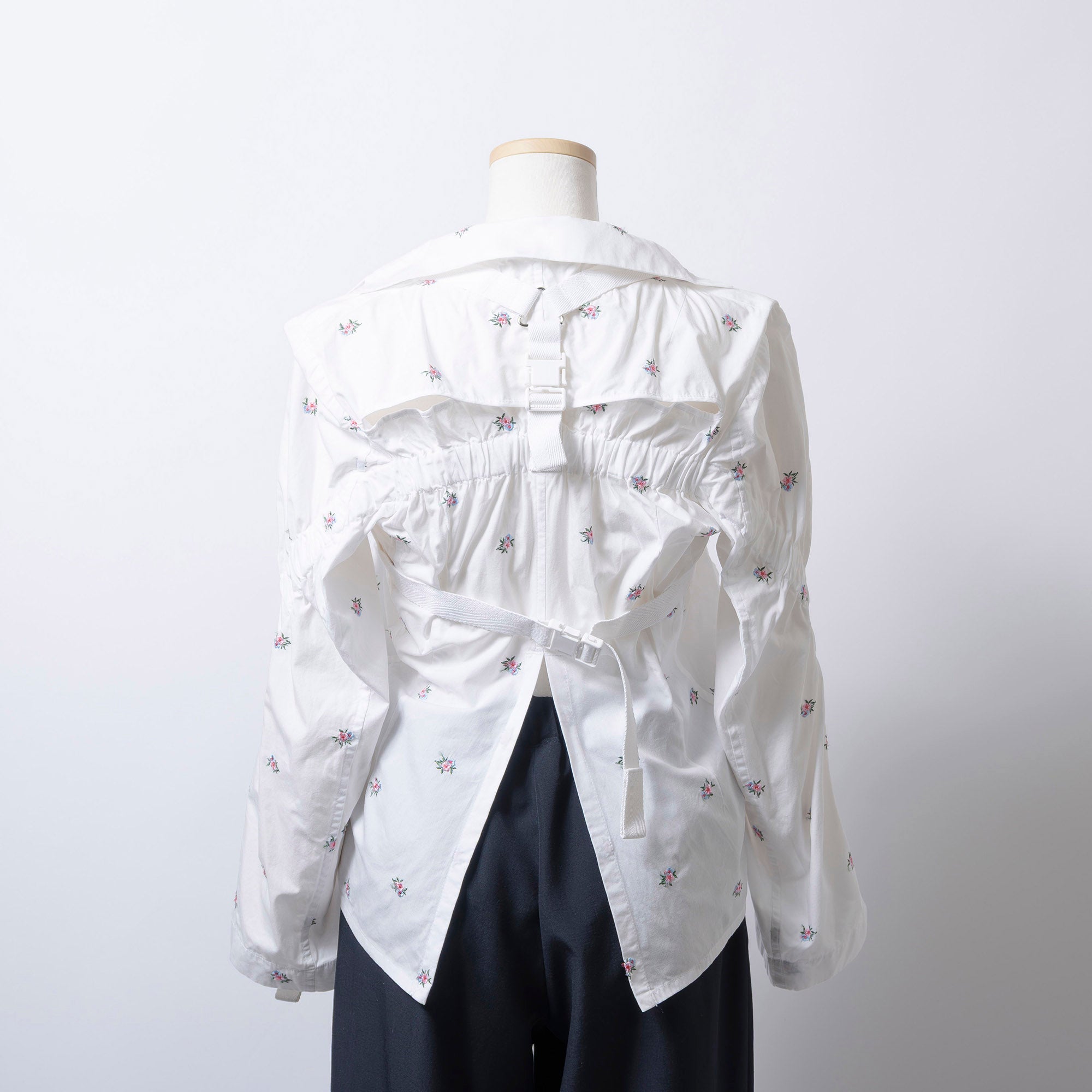 ジュンヤワタナベコムデギャルソン JUNYA WATANABE AD2002 変形パラシュートジャケット 花柄刺繍 モード アーカイブ M ショート丈 アウター