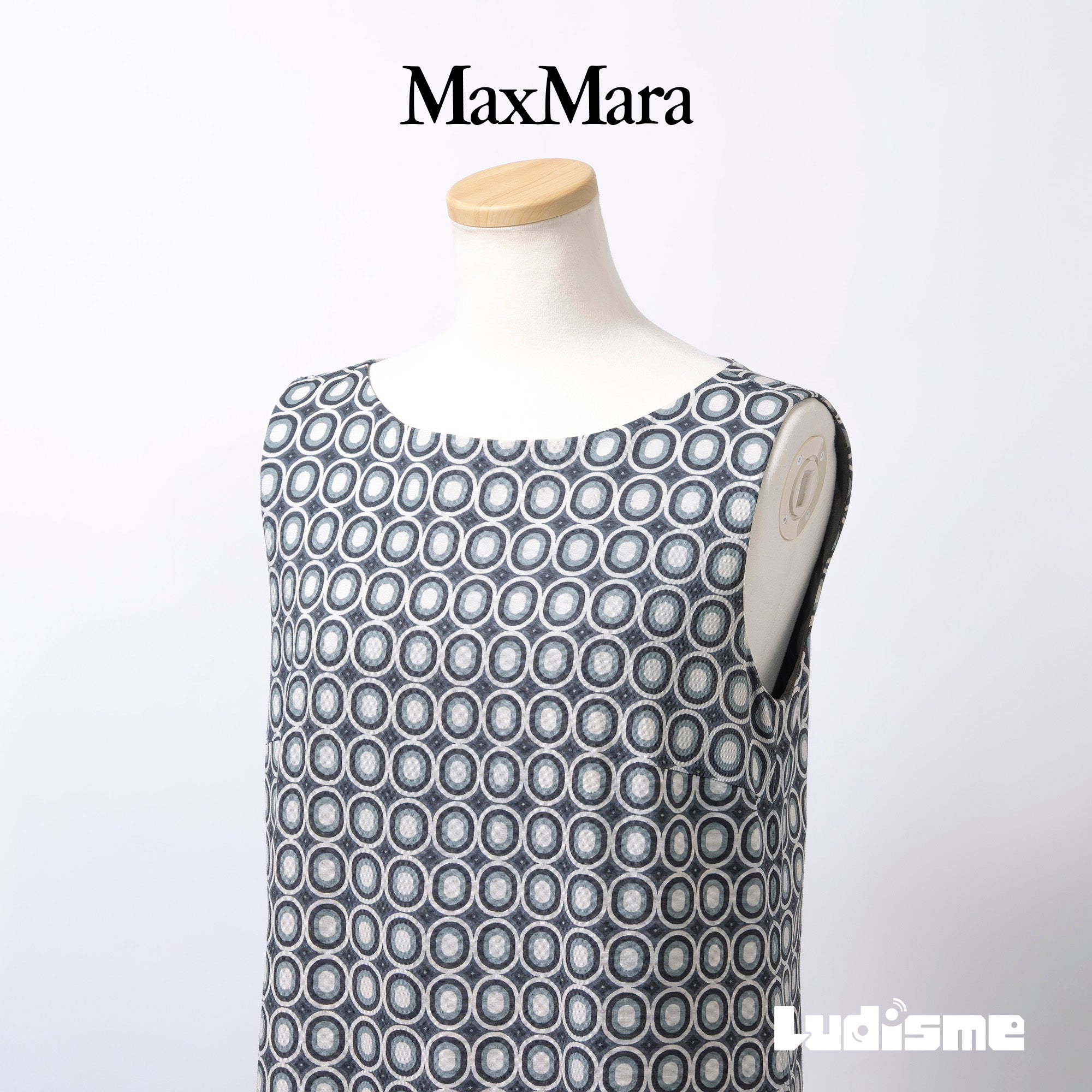 マックスマーラ Max Mara STUDIO ノースリーブワンピース 総柄 レディース 40 165/88A ひざ丈ワンピース 裏地あり コットン レーヨン